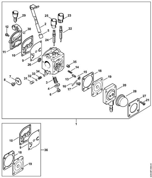 Carburetor C1Q-S68 Blowers (BG, BR) BG 85-DZ Stihl