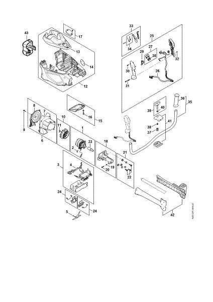 Slika Electric motor, Motor housing, Control handle RGA 140