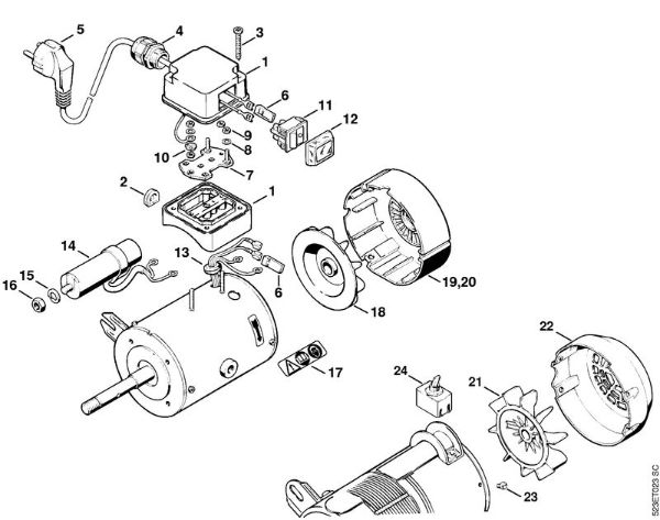 Electric motor 230V/50Hz USG USG brand Stihl