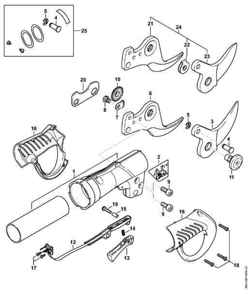 ASA 85 ASA 85 Ohišje rocaja, rezilo della Marca Stihl