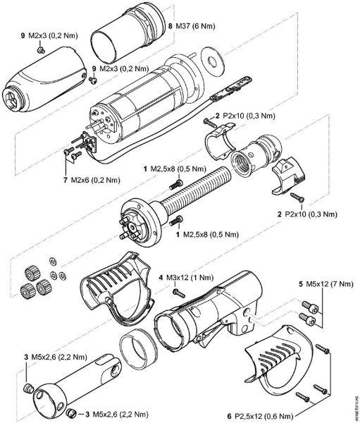 ASA 85 ASA 85 Akumulatorske škarje za rezanje vej Pritezni momenti della Marca Stihl