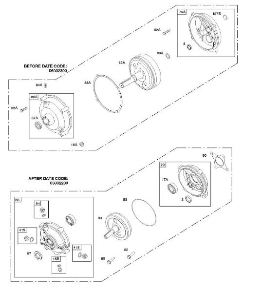 B&S - serijska številka  od 09  093312-0182-B1 G - Menjalnik reduktorja della Marca Stihl