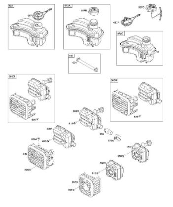 B&S - serijska številka  od 09  09P702-0201-H1 F - Izpušni sistem, dovod goriva della Marca Stihl