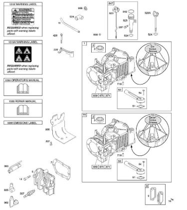 B&S - serijska številka  od 09  09T502-0147-B1 E - Cilinder, glava cilindra, mazanje, navodila za uporabo, opozorilna oznaka della Marca Stihl