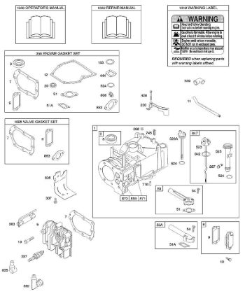 B&S - serijska številka  od 10  10D902-0168-B1 F - Cilinder, glava cilindra, komplet tesnil - motor, komplet tesnil - ventil, mazanje, navodila za uporabo, opozorilna oznaka della Marca Stihl
