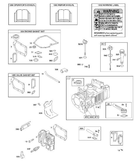 B&S - serijska številka  od 10  10F902-0110-B1 F - Cilinder, glava cilindra, komplet tesnil - motor, komplet tesnil - ventil, mazanje della Marca Stihl
