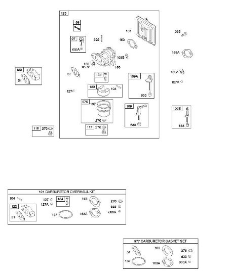 B&S - serijska številka  od 11  110412-0153-E1 B - Uplinjac, kompleti tesnil uplinjaca della Marca Stihl