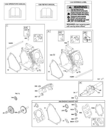 B&S - serijska številka  od 11  110492-0165-E1 D - Cilindri, rocicna gred, komplet tesnil motorja della Marca Stihl