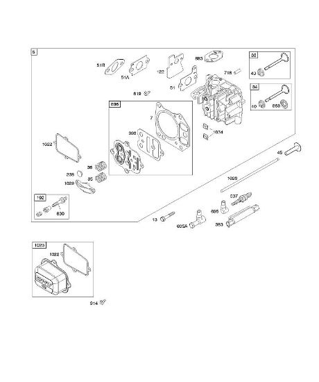 B&S - serijska številka  od 12  121602-0149-E1 F - Glava cilindra della Marca Stihl