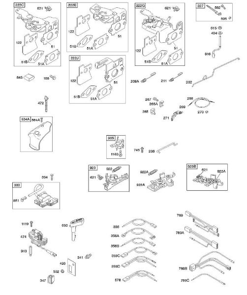 B&S - serijska številka  od 12  121602-0327-E1 C - Zavora, upravljalni elementi, vzmet regulatorja, vžig della Marca Stihl