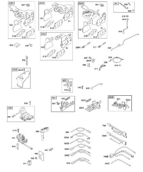 B&S - serijska številka  od 12  121602-0383-E1 C - Zavora, upravljalni elementi, vzmet regulatorja, vžig della Marca Stihl