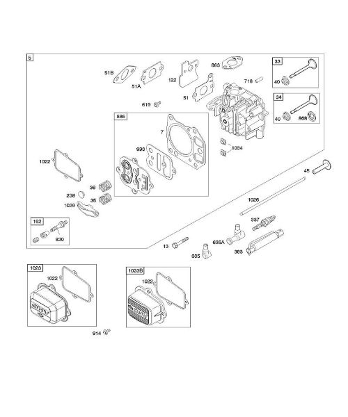 B&S - serijska številka  od 12  122602-0194-E1 F - Glava cilindra della Marca Stihl