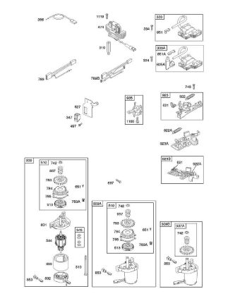 B&S - serijska številka  od 12  122H82-0125-01 B - Alternator, elektricni zaganjalnik, elektricni, zavora vztrajnika, vžig della Marca Stihl