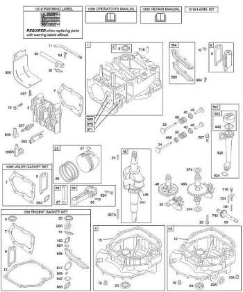 B&S - serijska številka  od 12  122H82-0125-01 D - Odmicna gred, rocicna gred, cilinder, oljna kad motorja, komplet/tesnilo, mazanje, sklop batov, ventili della Marca Stihl