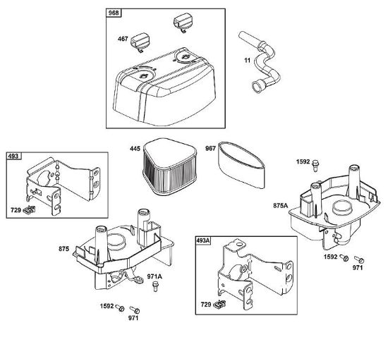 B&S - serijska številka  od 12  123P02-0067-H1 A - SKLOP ZRAcNEGA FILTRA della Marca Stihl