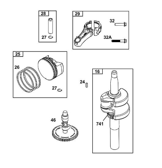 B&S - serijska številka  od 12  125P02-0087-F1 F - SKLOP ROcIcNE GREDI della Marca Stihl