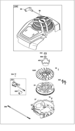 B&S - serijska številka  od 12  125P02-0087-F1 J - SKLOP VZTRAJNIKA/VZIGA/ZAGANJALNIKA della Marca Stihl