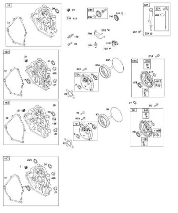 B&S - serijska številka  od 12  126392-0274-B8 E - Okrov rocicne gredi, reduktor, mazanje della Marca Stihl