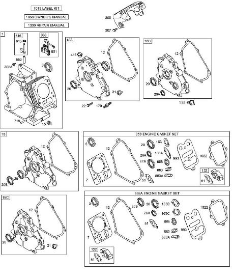 B&S - serijska številka  od 12  126492-0165-E1 G - Pokrov/oljna kad okrova rocicne gredi, cilinder, kompleti/tesnila - motor della Marca Stihl