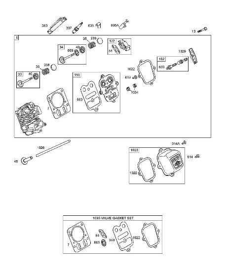 B&S - serijska številka  od 12  126492-0165-E1 I - Glava, kompleti/tesnila - ventil, ventili della Marca Stihl