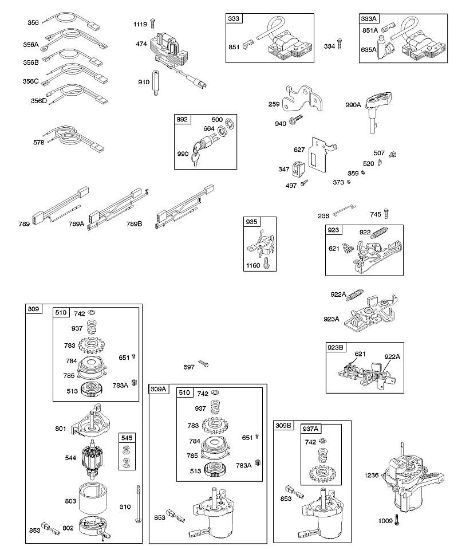 B&S - serijska številka  od 12  12F802-1376-01 B - Alternator, elektricni zaganjalnik, elektricni, zavora vztrajnika, vžig della Marca Stihl