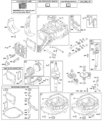 B&S - serijska številka  od 12  12H882-0678-01 D - Odmikala, odmicna gred, rocicna gred, cilinder, oljna kad motorja, komplet/tesnila, mazanje, sklop batov, ventili della Marca Stihl
