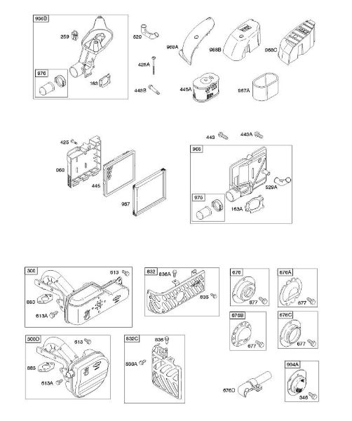 B&S - serijska številka  od 12  12Q502-0194-B1 A - Zracni filter, izpušni sistem della Marca Stihl