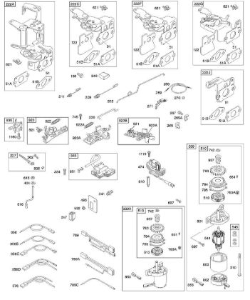 B&S - serijska številka  od 12  12Q502-0194-B1 E - Upravljalni elementi, elektricni zaganjalnik, zavora vztrajnika, vzmet regulatorja, vžig della Marca Stihl