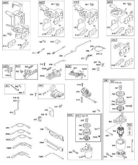 B&S - serijska številka  od 12  12Q502-0194-B1 E - Upravljalni elementi, elektricni zaganjalnik, zavora vztrajnika, vzmet regulatorja, vžig della Marca Stihl