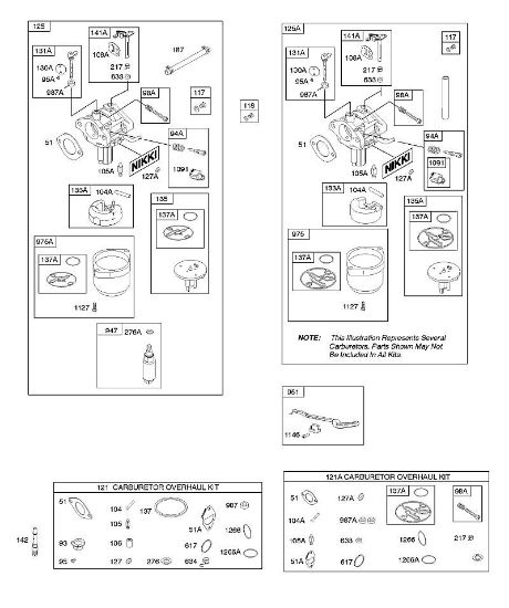 B&S - serijska številka  od 21  217802-0130-B1 D - Uplinjac, komplet za pregled uplinjaca della Marca Stihl