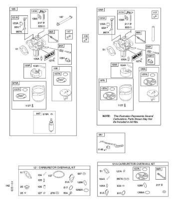 B&S - serijska številka  od 21  217802-0138-B1 D - Uplinjac, komplet za pregled uplinjaca della Marca Stihl