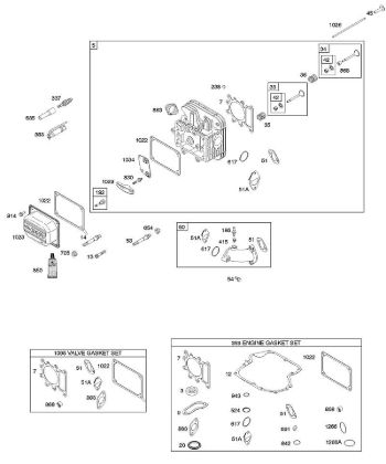 B&S - serijska številka  od 21  21A902-0171-E1 G - Glava cilindra, komplet tesnil - motor, komplet tesnil - ventil, dovodno koleno della Marca Stihl
