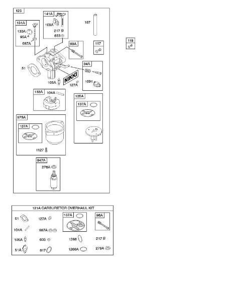 B&S - serijska številka  od 21  21B807-0668-H1 D - Uplinjac, komplet za pregled uplinjaca della Marca Stihl