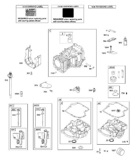 B&S - serijska številka  od 21  21R807-0012-B1 F - Cilinder, oljna kad motorja, mazanje, polnjenje olja della Marca Stihl