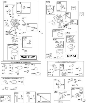 B&S - serijska številka  od 28  282H07-0113-E1 D - Uplinjac, dovod goriva, komplet za pregled uplinjaca della Marca Stihl