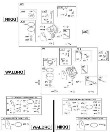 B&S - serijska številka  od 28  286707-1185-E1 D - Uplinjac, komplet za pregled uplinjaca della Marca Stihl