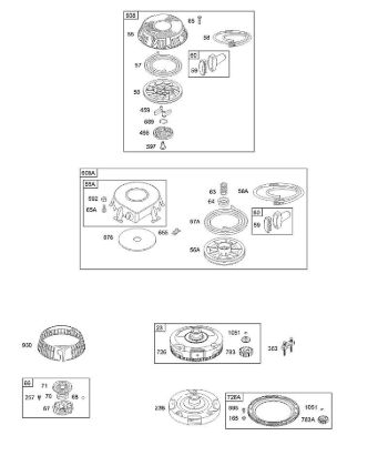 B&S - serijska številka  od 28  28M707-1183-E1 H - Vztrajnik, povratni zaganjalnik della Marca Stihl