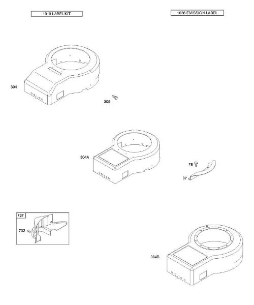 B&S - serijska številka  od 28  28N707-1139-E1 C - Ohišja ventilatorja, oznake in emisijske oznake della Marca Stihl