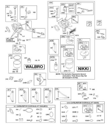 B&S - serijska številka  od 31  31G777-0300-B1 D - Uplinjac - Walbro & Nikki, oskrba z gorivom, servisni komplet za uplinjac - Walbro & Nikki della Marca Stihl