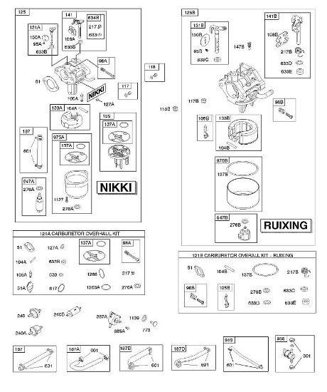 B&S - serijska številka  od 31  31R507-0008-B1 D - Uplinjac, dovod goriva, komplet za pregled uplinjaca della Marca Stihl