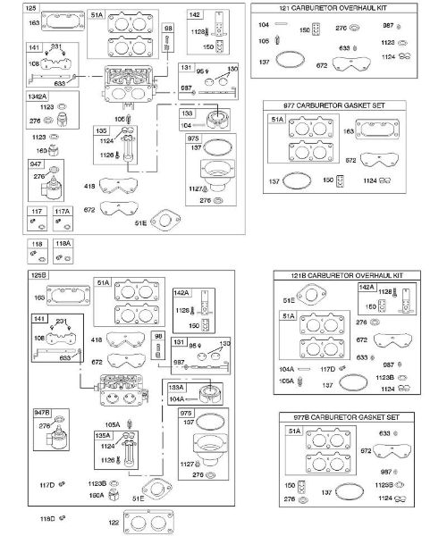 B&S - serijska številka  od 40  405777-0113-E1 D - Uplinjac, komplet za pregled uplinjaca della Marca Stihl