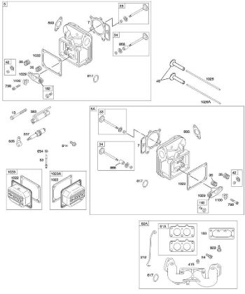 B&S - serijska številka  od 40  405777-0113-E1 F - Glava cilindra, dovodno koleno, ventili della Marca Stihl