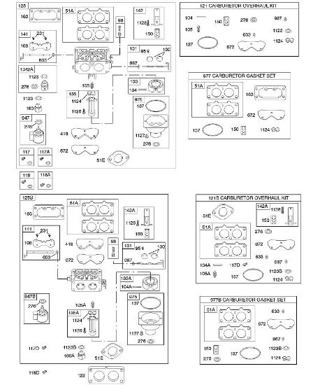 B&S - serijska številka  od 40  405777-0126-E1 D - Uplinjac, komplet za pregled uplinjaca della Marca Stihl