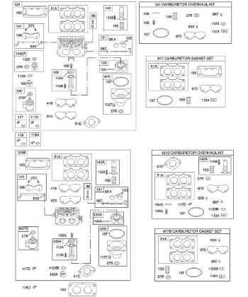B&S - serijska številka  od 40  405777-0134-E1 D - Uplinjac, komplet za pregled uplinjaca della Marca Stihl