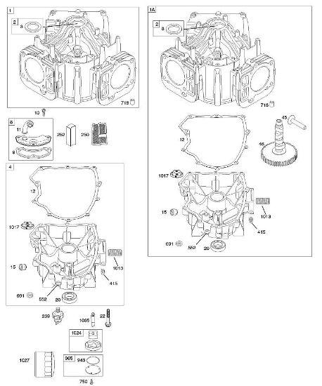 B&S - serijska številka  od 40  405777-0134-E1 G - Cilinder, oljna kad motorja della Marca Stihl