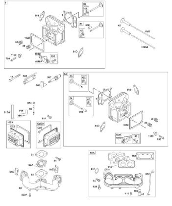 B&S - serijska številka  od 40  407777-0117-E1 E - Glava cilindra, pokrov roke prevesice, dovodno koleno della Marca Stihl