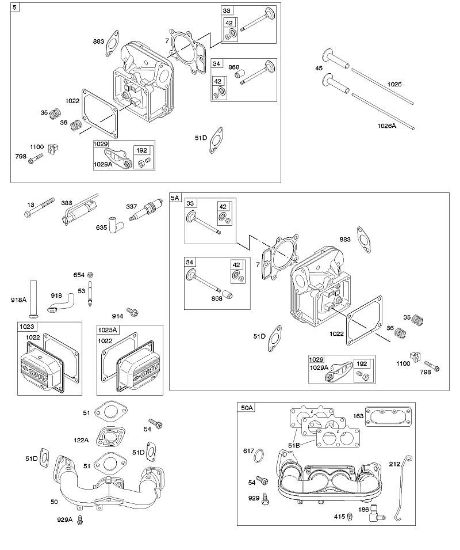 B&S - serijska številka  od 40  407777-0117-E1 E - Glava cilindra, pokrov roke prevesice, dovodno koleno della Marca Stihl