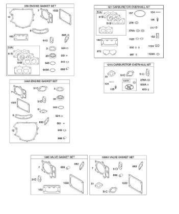 B&S - serijska številka  od 40  407777-0117-E1 H - komplet tesnil motor/ventil, oprema za pregled uplinjaca della Marca Stihl