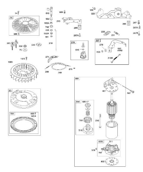 B&S - serijska številka  od 44  441677-0141-B1 E - Upravljalni elementi, elektricni zaganjalnik, vztrajnik, vzmet regulatorja della Marca Stihl