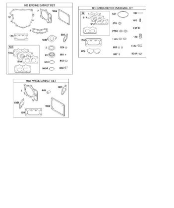 B&S - serijska številka  od 44  445577-0138-B1 G - komplet tesnil motor/ventil, oprema za pregled uplinjaca della Marca Stihl